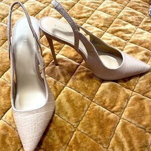 Express Nude Embossed Heels